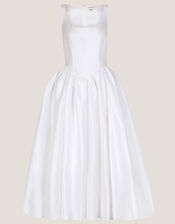 Mia Sleeveless Drop Waist Midi Wedding Dress, Ivory (IVORY), large