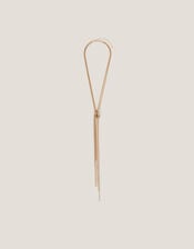 Mixed Metal Knot Tassel Necklace, , large