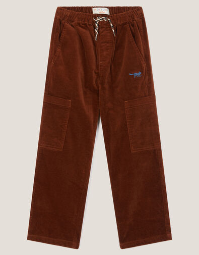 Uncut Cord Cargo Trousers, Brown (BROWN), large