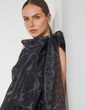 Vera Sleeveless Organza Pussybow Top, Black (BLACK), large