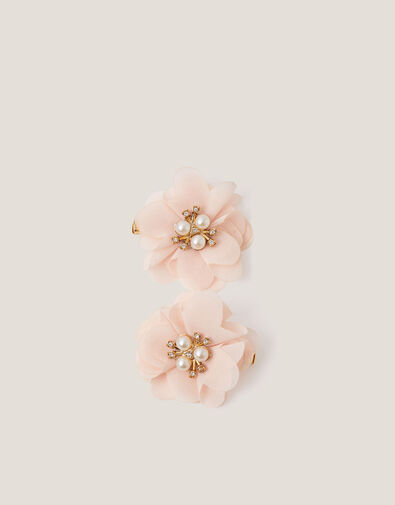 2-Pack Pearl Flower Hair Clips, Pink (PALE PINK), large