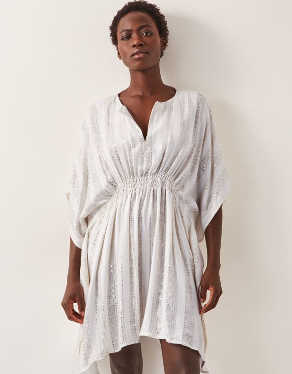 Sana Sequin Embellished Kaftan, Ivory (IVORY), large