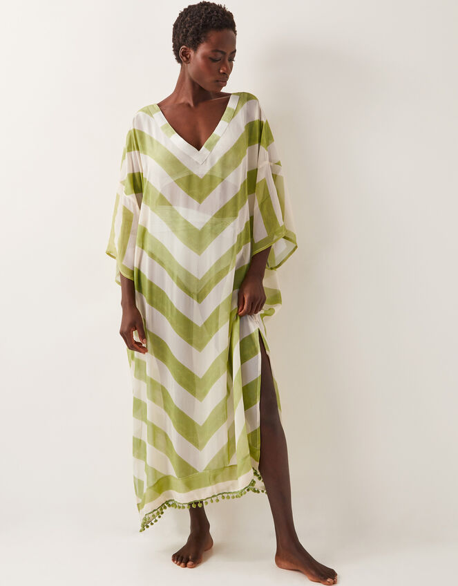 Sorcha Chevron Stripe Kaftan Dress, , large