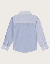 Contrast Stripe Shirt, Blue (BLUE), large