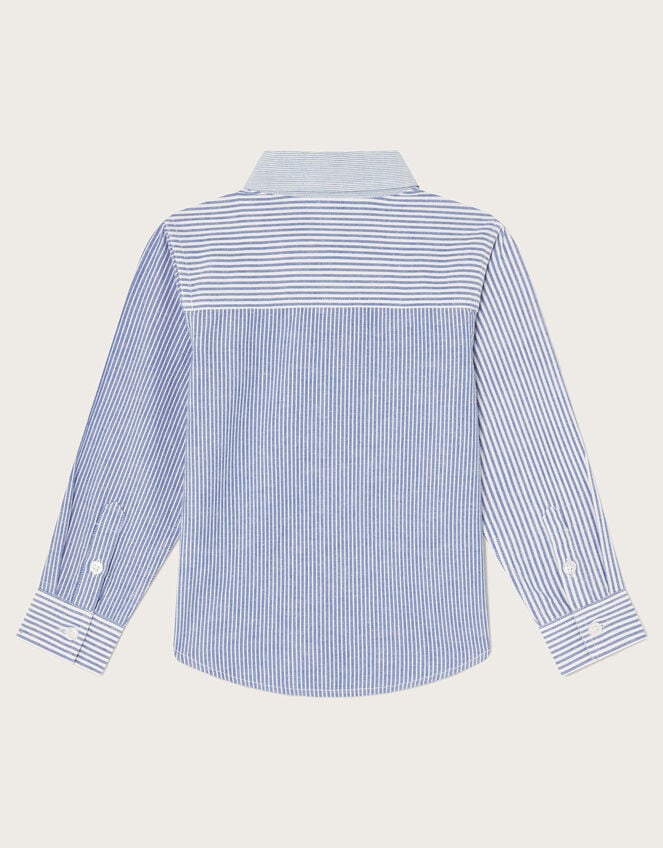 Contrast Stripe Shirt, Blue (BLUE), large