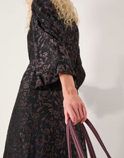 Deyla Sparkle Devor&eacute; Jersey Midi Dress, Black (BLACK), large