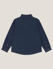 London Embroidered Twill Shirt, Blue (BLUE), large