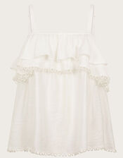 Aesha Frill Cami Top, White (WHITE), large