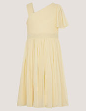 Amalthea Asymmetrical Embellished Party Dress, Yellow (LEMON), large