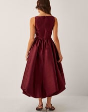 Mya Fit and Flare Midi Dress, Red (BURGUNDY), large