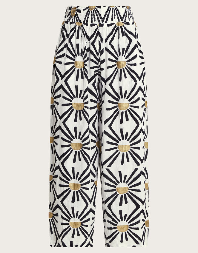 Zamora Geometric Trousers, White (WHITE), large