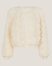 Fi Floral Knit Cardigan, Ivory (IVORY), large