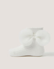 Baby Organza Bow Socks, White (WHITE), large