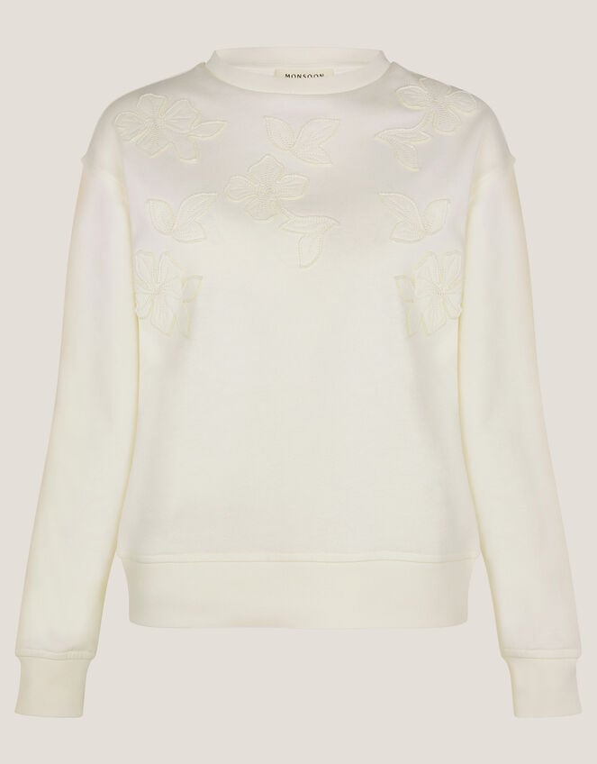 Abi Floral Applique Sweatshirt, Natural (NEUTRAL), large