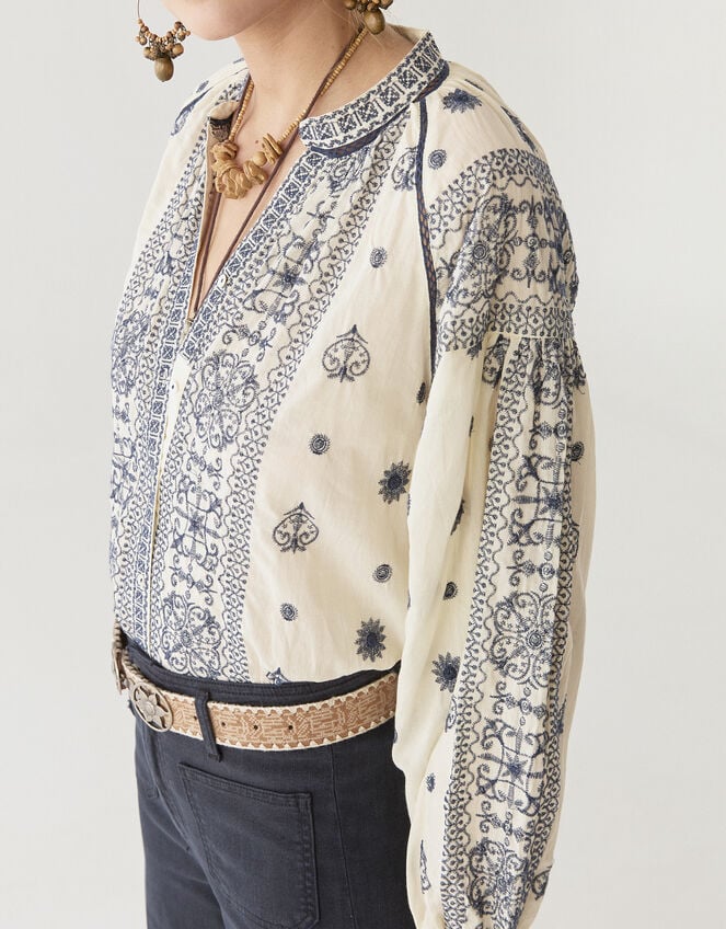 Maison Hotel Stephanie Embroidered Blouse, White (OFF WHITE), large
