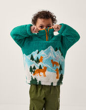 Snow Mountain Zip Sweatshirt, Green (GREEN), large