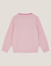 Christmas Unicorn Fuzzy Jumper, Pink (PINK), large