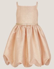 Layla Jacquard Bubble Dress, Gold (GOLD), large
