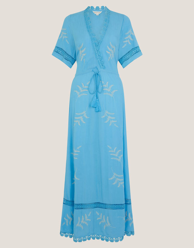 Fern Embroidered Maxi Dress, Blue (BLUE), large
