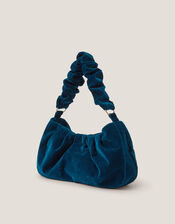 Vela Ruched Velvet Bag, , large