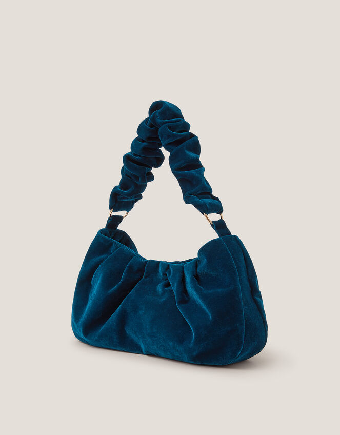 Vela Ruched Velvet Bag, , large