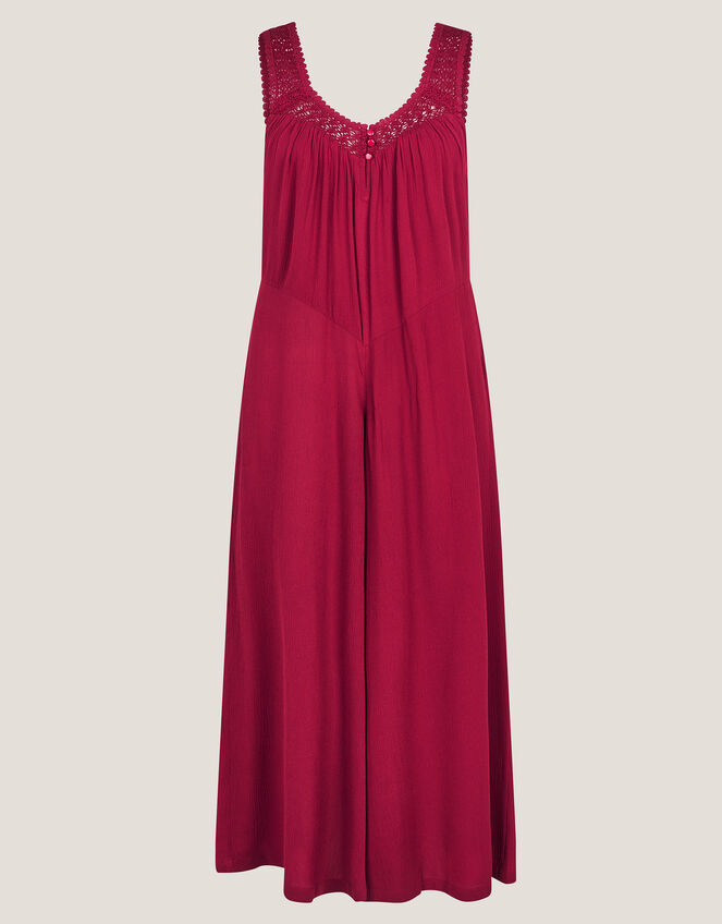 Rachel Sleeveless Culotte Jumpsuit, Red (BURGUNDY), large