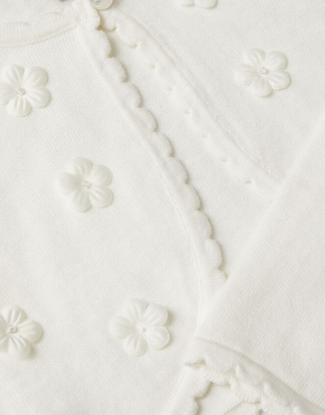 Ivy Floral Appliqu&eacute; Cardigan, Ivory (IVORY), large