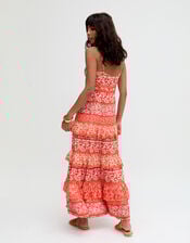 Raffya Feifei Floral Ruffle Maxi Dress, Red (RED), large