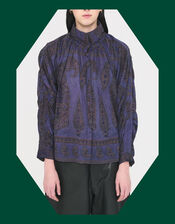 Antik Batik Tamari High Neck Paisley Blouse, Blue (NAVY), large