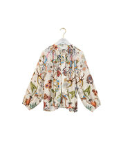 One Hundred Stars Cornucopia Pussybow Blouse, Ivory (IVORY), large
