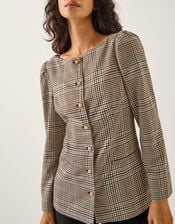Carmen Check Print Jacket, Natural (NATURAL), large