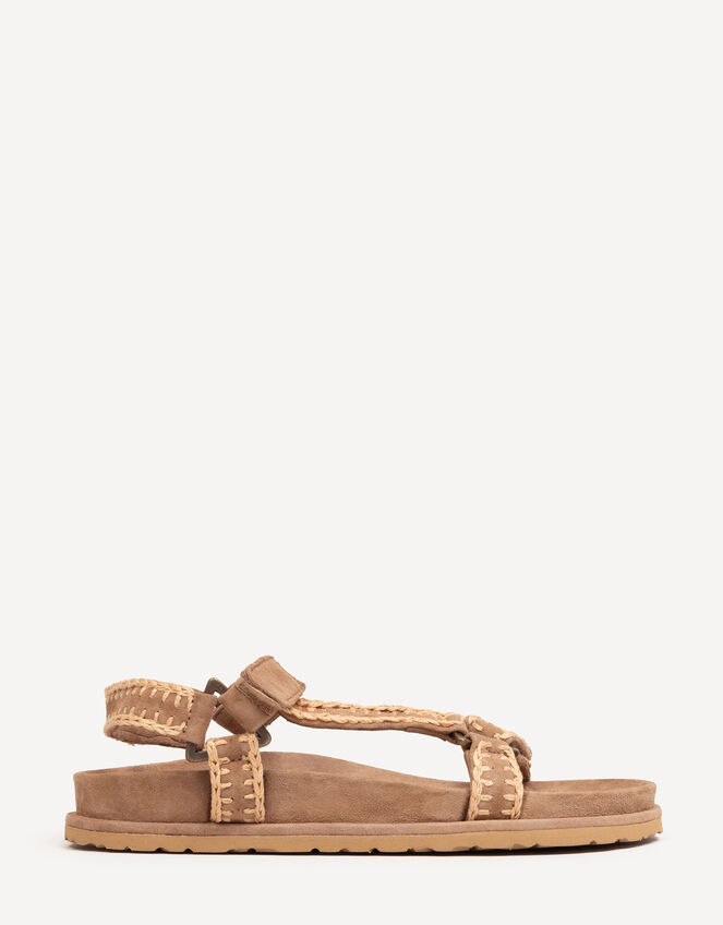 Laidback London Hess Suede Sandals, Camel (CAMEL), large