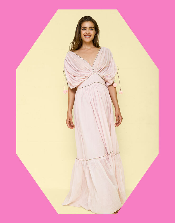 Pitusa Clara Drape Tassel Maxi Dress, , large