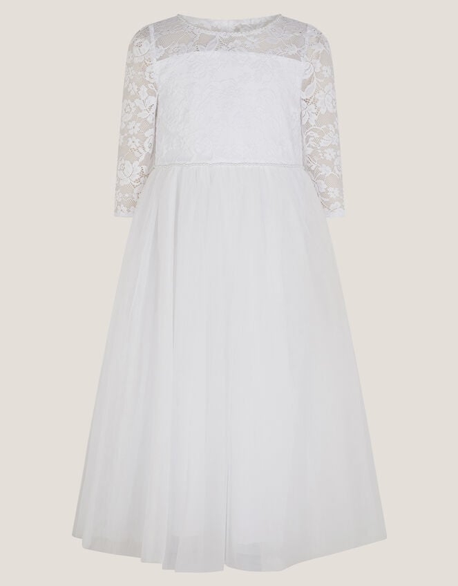 Alberta Rose Lace Communion Dress, White (WHITE), large