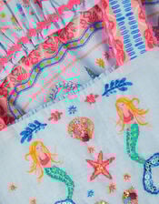 Baby Mermaid Print Dress, Blue (BLUE), large