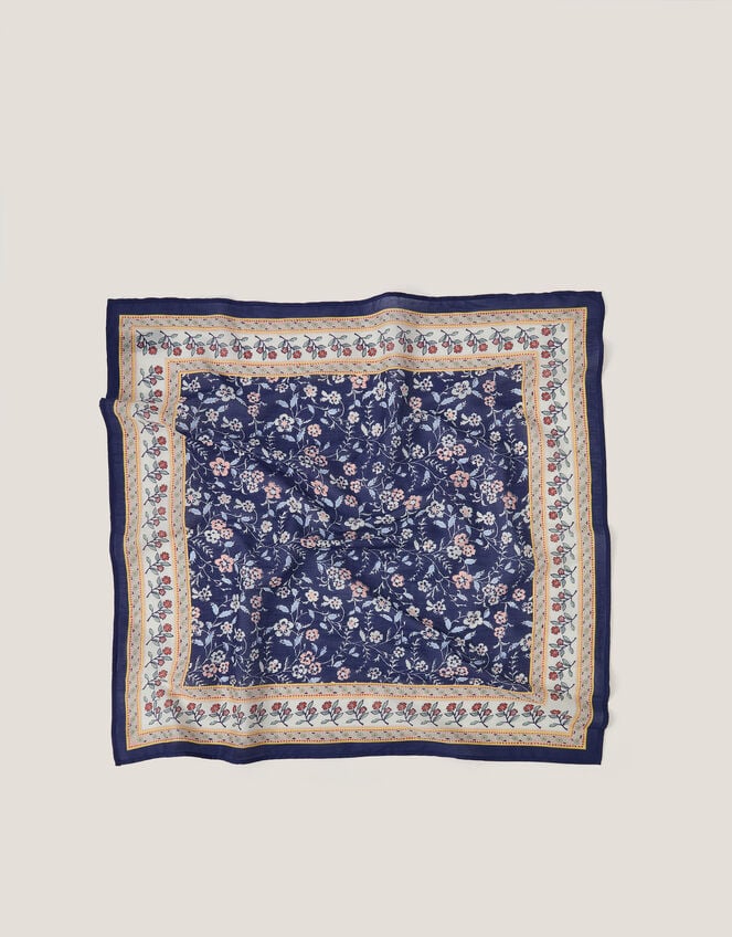 Nima Floral Square Cotton Scarf, , large