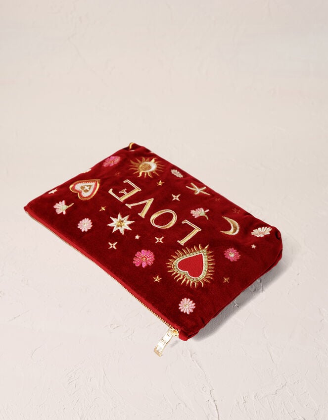 Elizabeth Scarlett Love Charm Velvet Pouch, , large