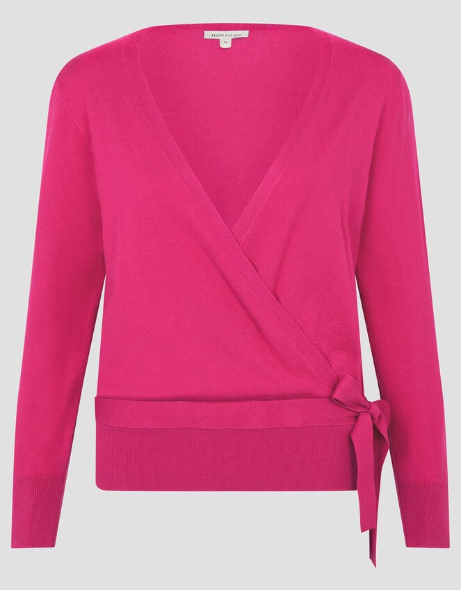 Riley Wrap Jumper, Pink (BRIGHT PINK), large