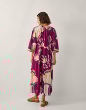 Amisha Kaftan Midi Dress, Red (BURGUNDY), large