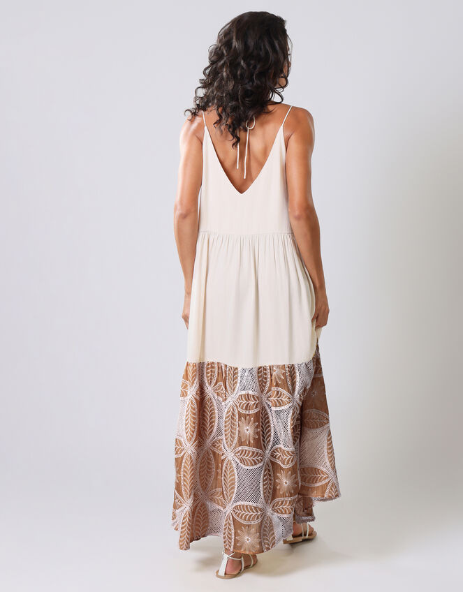Traffic People Ithaca Tiered Print Maxi Dress, Brown (BROWN), large