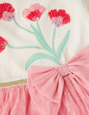 Tulip Polka Dot Mesh Disco Dress, Pink (PINK), large