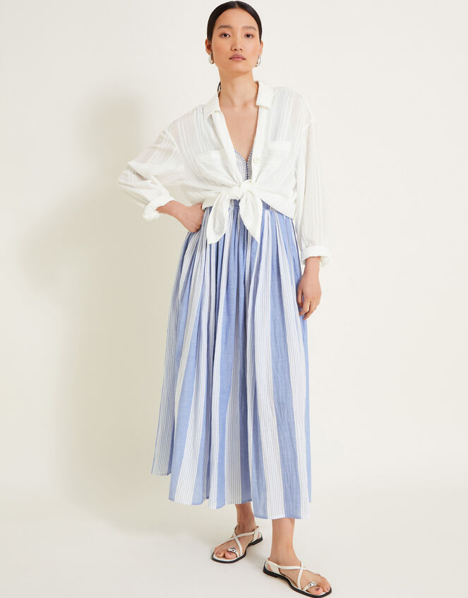 Celia Stripe Dress, Blue (BLUE), large