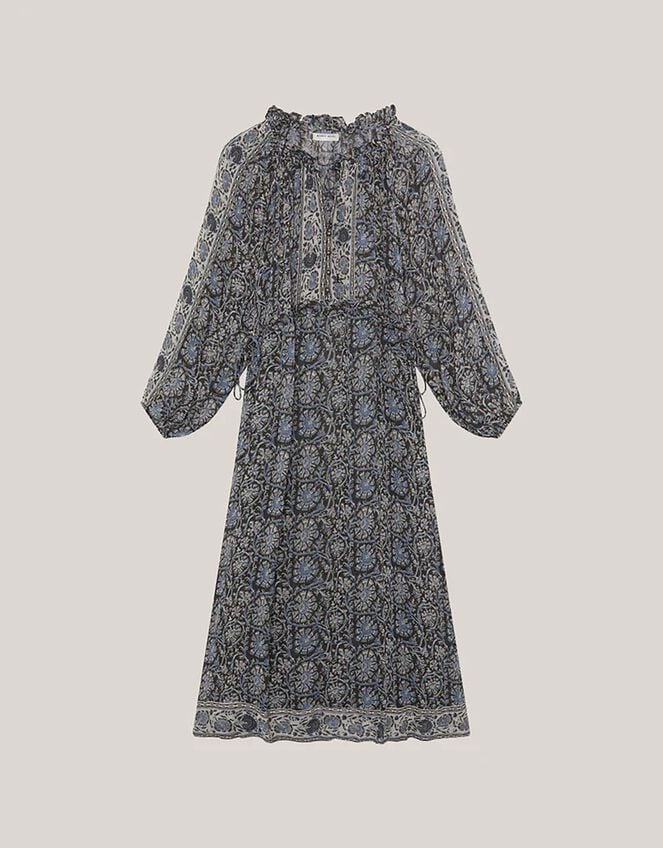 Maison Hotel Gaia Floral Midi Dress, Blue (BLUE), large