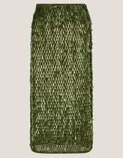 Serenity Sequin Midi Skirt, Green (OLIVE), large
