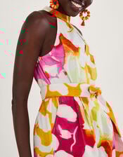 Elaxi Abstract Print Jumpsuit, Pink (PINK), large
