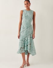 Gianna Sleeveless Lace Midi Dress, Green (SAGE), large