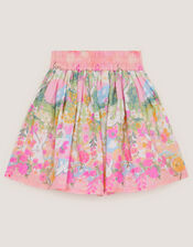 Bunny Print Cotton Skirt, Yellow (YELLOW), large