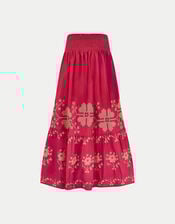 East Diya Embroidered Maxi Skirt, Pink (PINK), large
