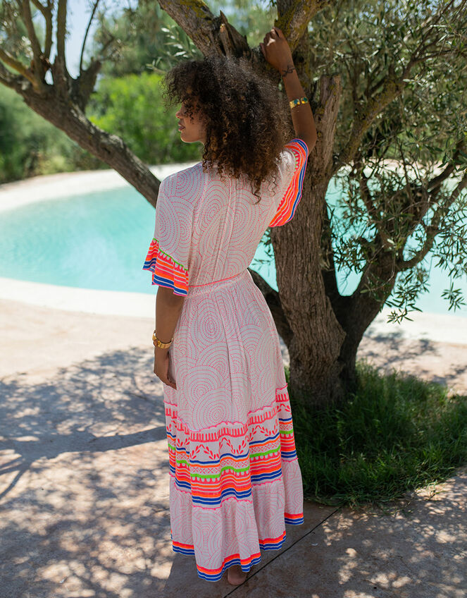 Piti Cuiti Neon Stripe Maxi Dress, Multi (MULTI), large