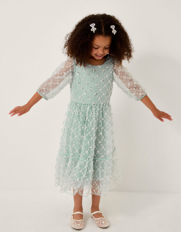 Gracie Embellished Long Sleeve Dress , Green (GREEN), large